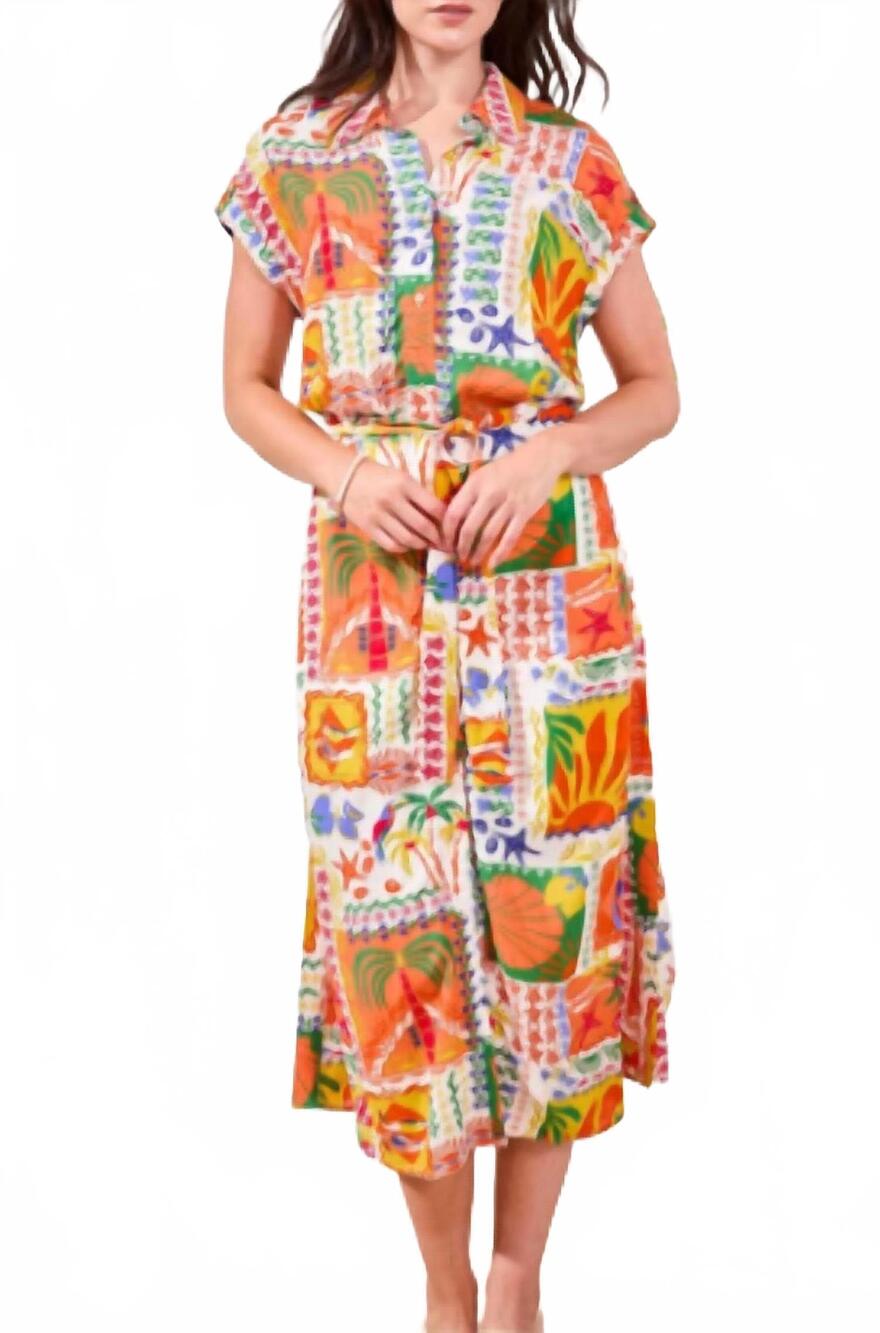 NEW TRIBAL shirt dress with slit in guava blush